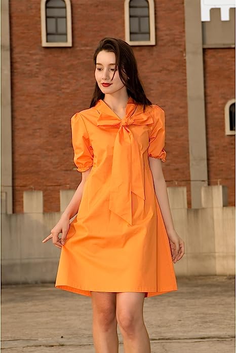 Korean orange outlet dress