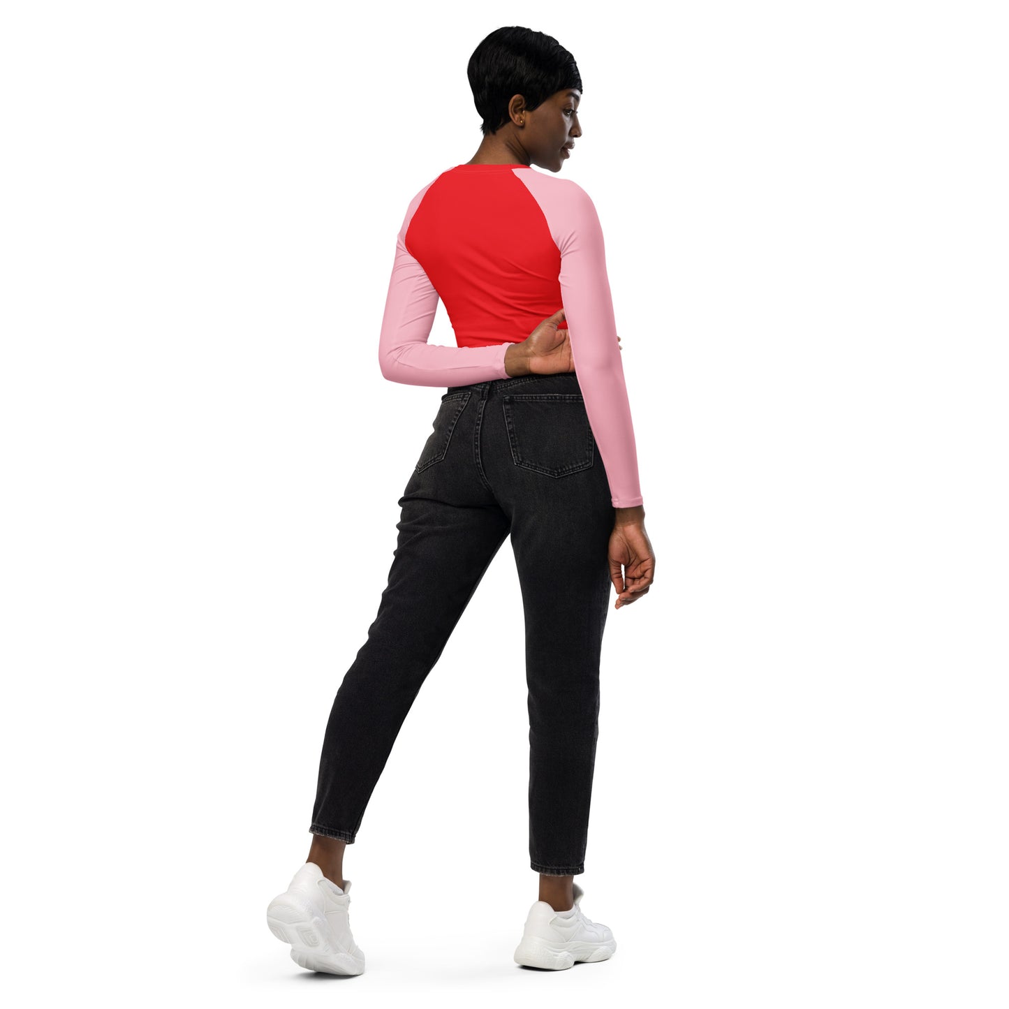 Recycled long-sleeve crop top